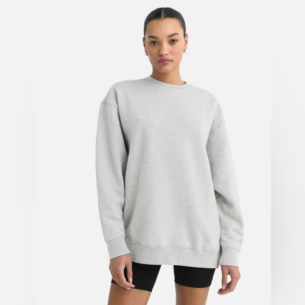 MATE The Label - Organic Fleece Oversized Sweatshirt - Heather Gray XS - Small